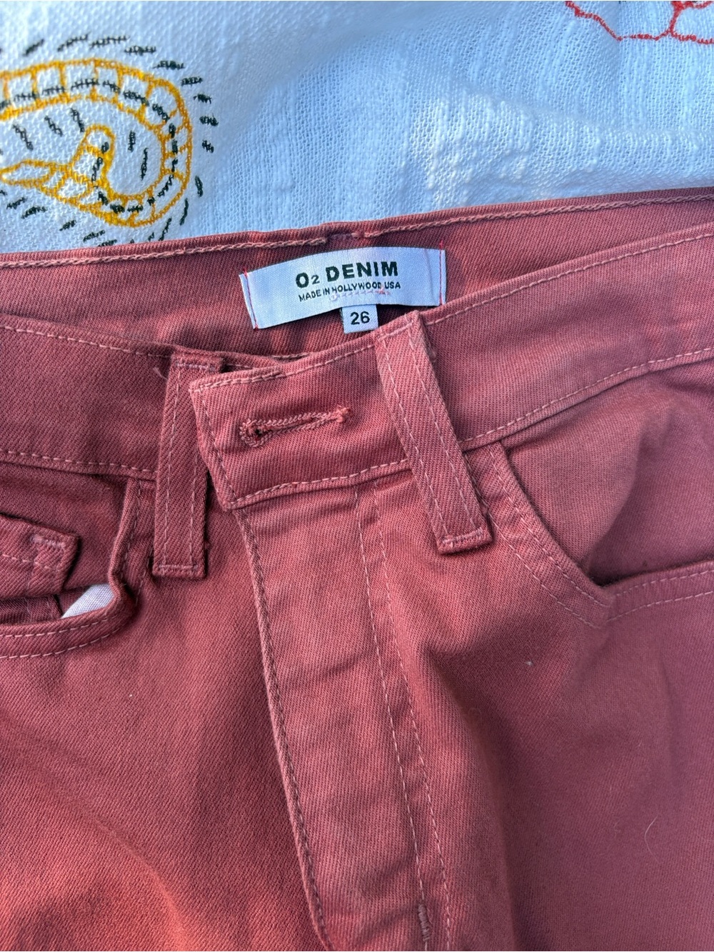High-Waist Flare Jeans in Rust
